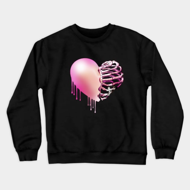 Broken heart, watercolor design, heart disease awareness Crewneck Sweatshirt by Collagedream